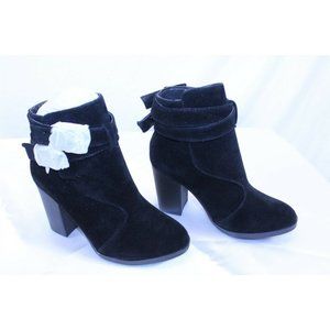 Women's Chunky Heel Ankle Boots Faux Suede